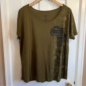 Disney Parks Animal Kingdom Safari Kilimanjaro Green Women's Shirt Size XL